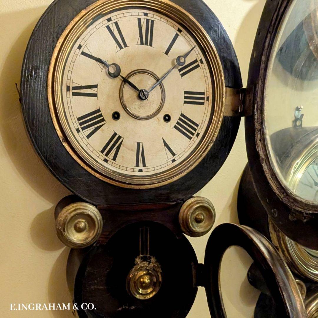 四つ丸　アンティーク掛時計　古時計　ダルマ時計　イングラハム掛時計