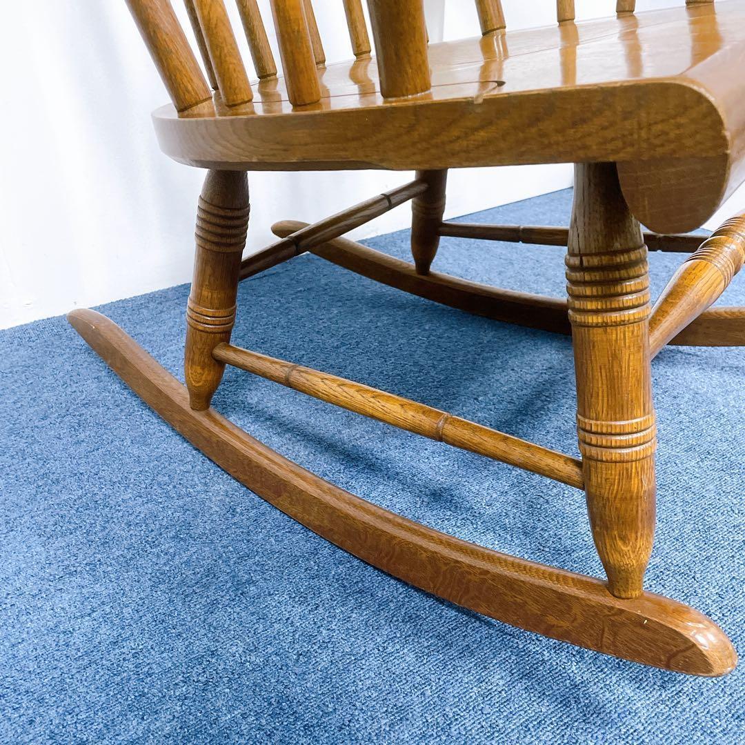 【送料込】飛騨産業 キツツキマーク アンティーク 木製ロッキングチェア②