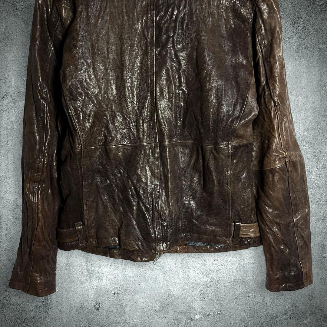 トルネードマート ラムレザー シングルライダースジャケット L