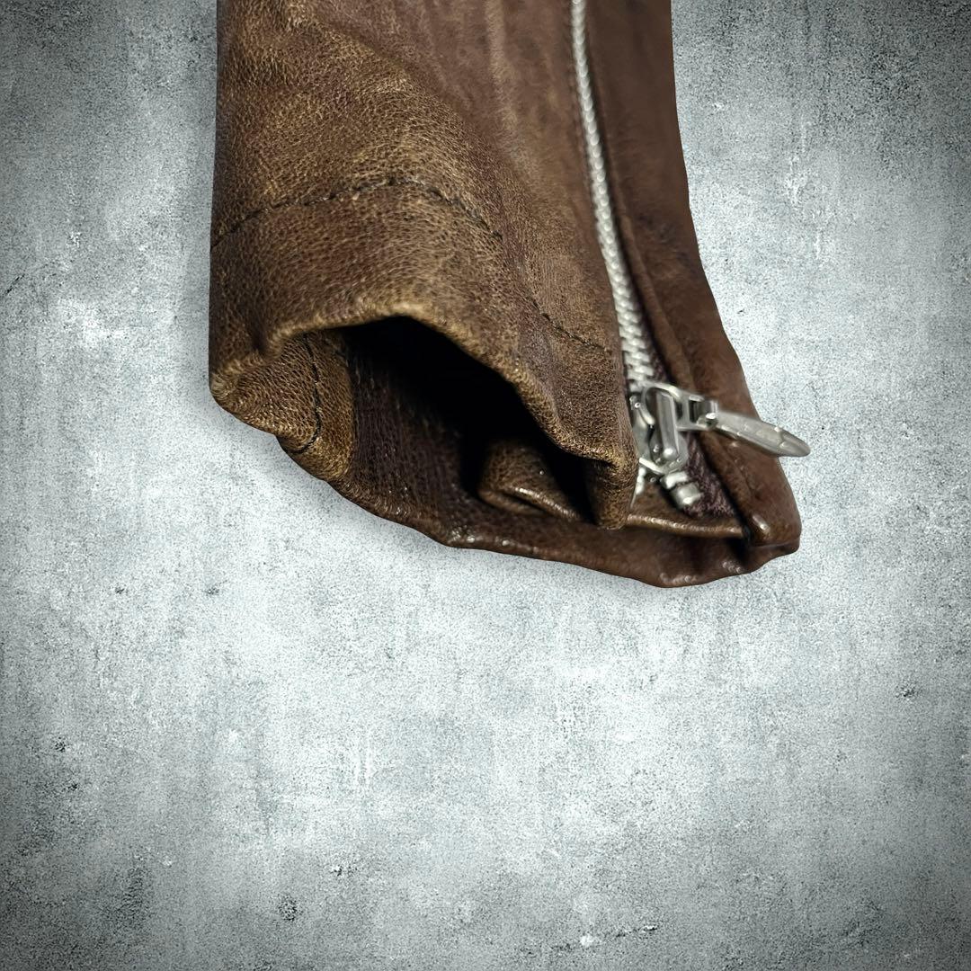 トルネードマート ラムレザー シングルライダースジャケット L