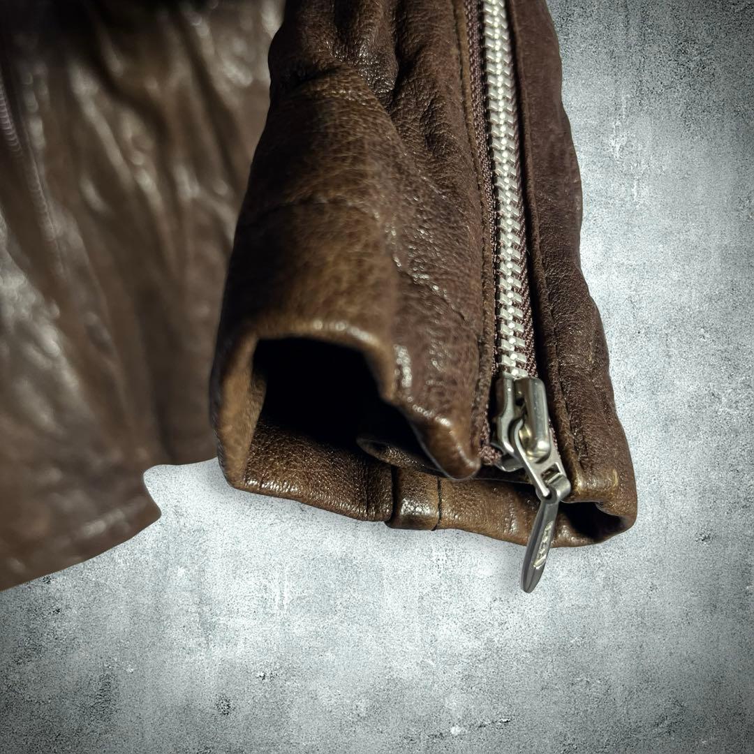 トルネードマート ラムレザー シングルライダースジャケット L