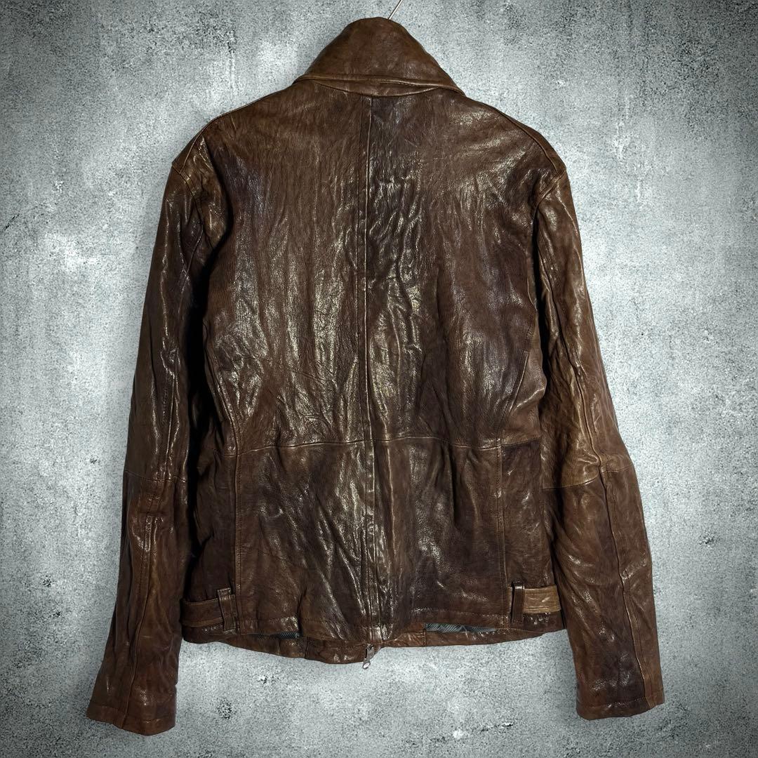 トルネードマート ラムレザー シングルライダースジャケット L