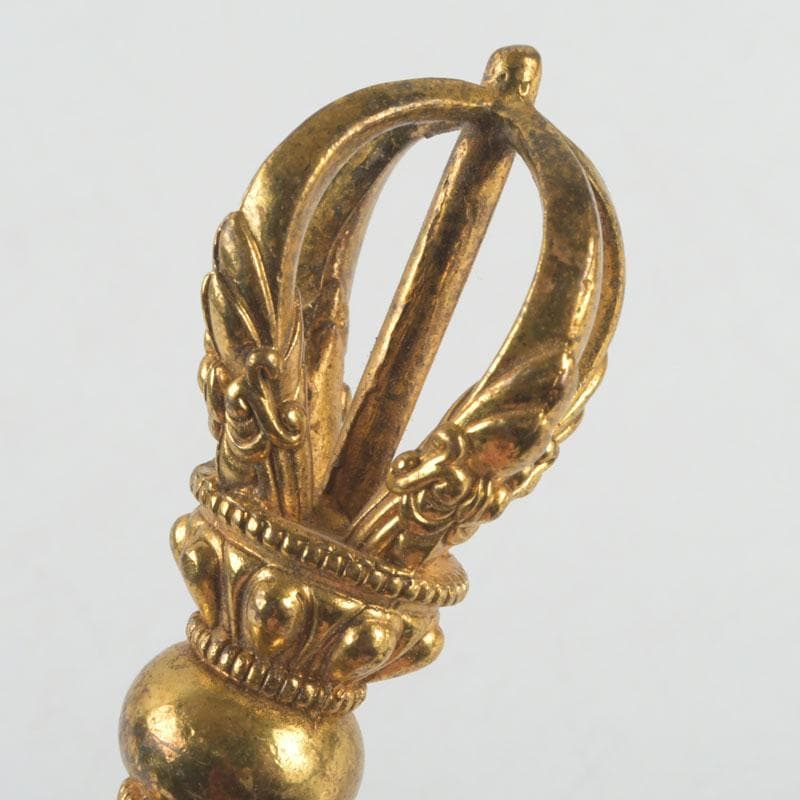 チベット密教法具　古銅鍍金　五鈷杵　金剛杵　V　9570