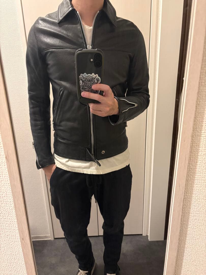 666 シープスキン シングルライダースジャケット 34