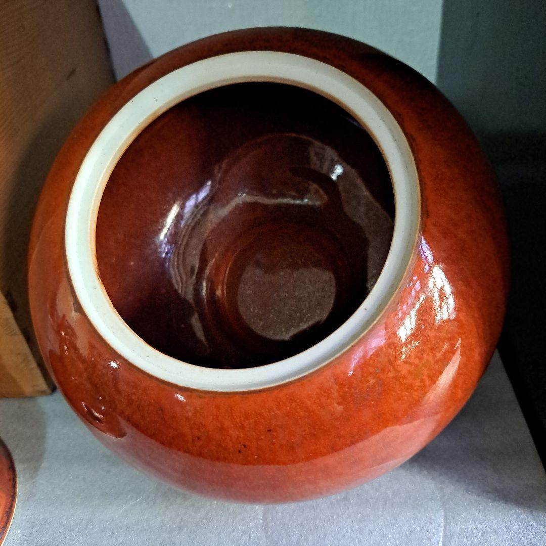 茶道具　香盧　献上品　極上　色鍋島　宝石紅橘手　秞裏紅　獅子頭蓋付　共箱入　裏書