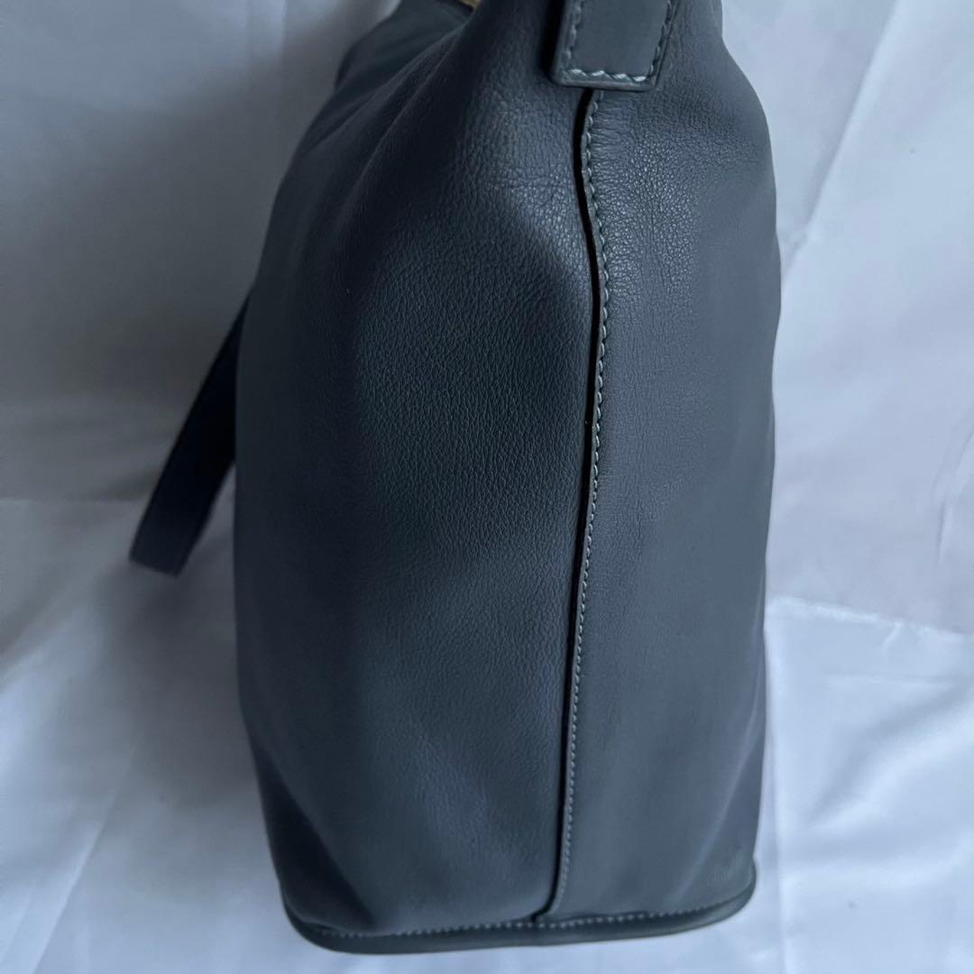 ✨極美品✨　LOEWE アナグラム　ショルダーバッグ　ブルーグレー　レザー
