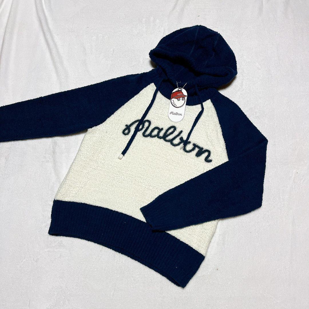 新品　マルボン　malbon　ゴルフ　フード付トップス　ネイビー　レディース