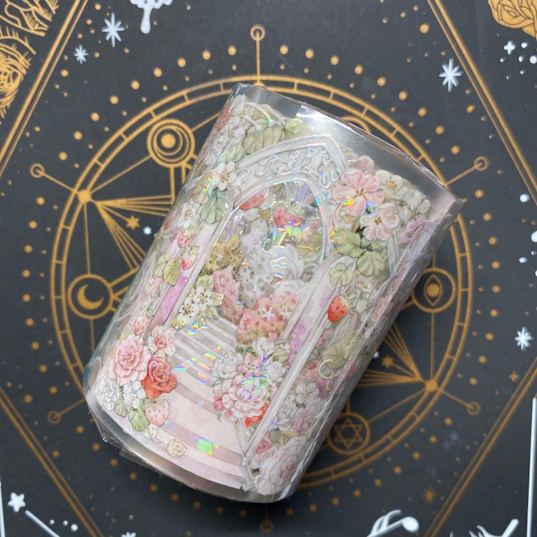 【O】海外　10m巻　貝殻光マスキングテープ　お花系/人物系/装飾系