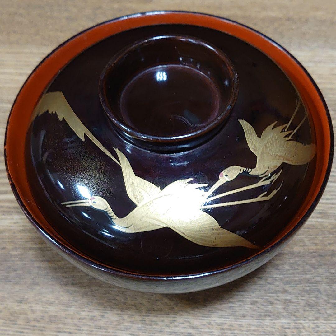 昔の吸物椀10客セット「うA1 鶴 富士山 レトロ 明治 大正 昭和 江戸」