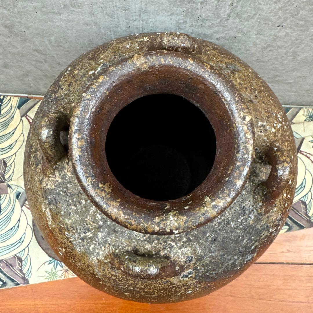 壺屋焼.荒焼.灰被り.酒器大壺