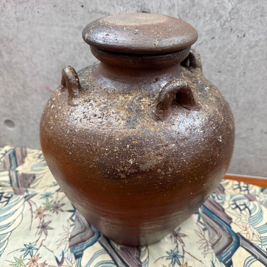 壺屋焼.荒焼.灰被り.酒器大壺