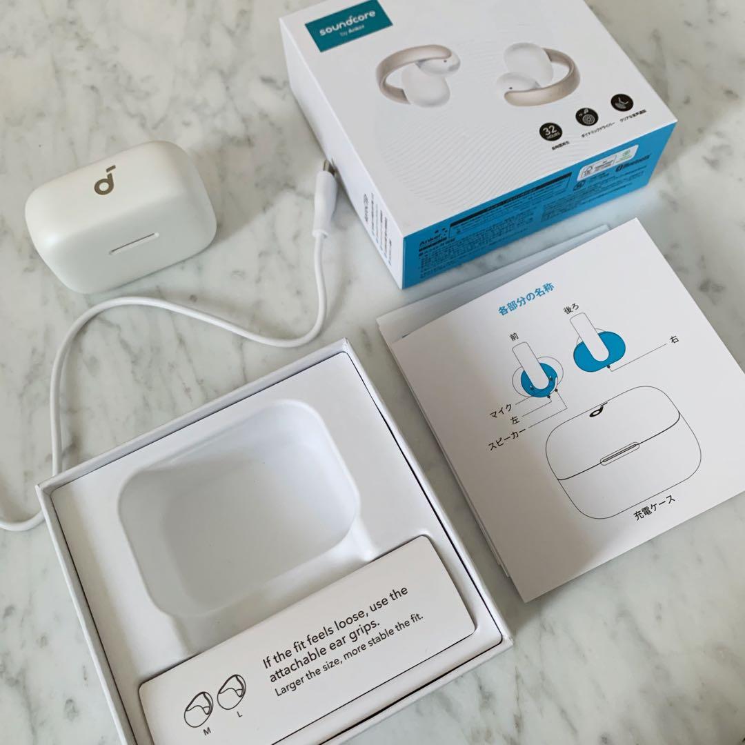 Anker Soundcore AeroClip オープンイヤー型イヤホン 白金