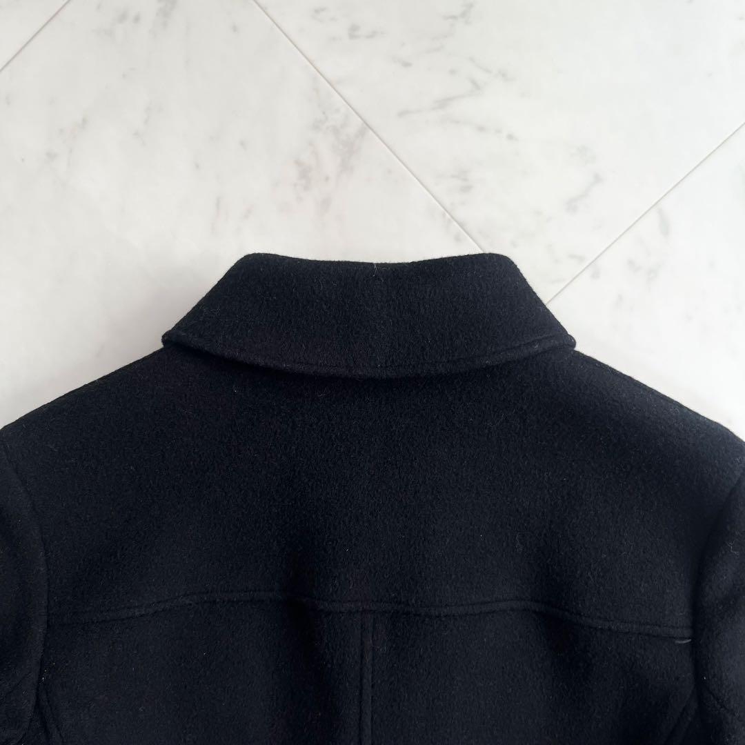 Theory セオリー カシミヤ ショート丈コート 黒 ベルト Aライン M