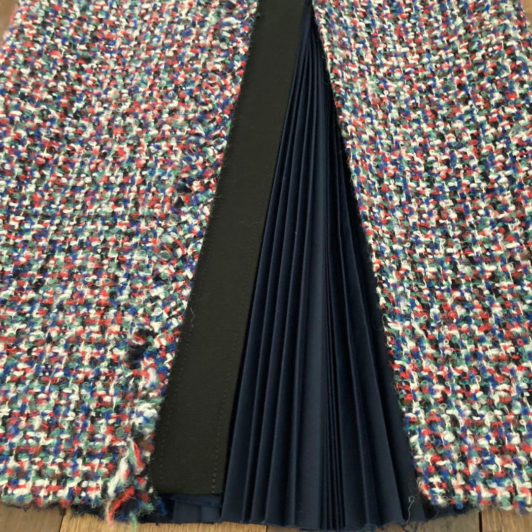 【美品】sacaiマルチカラーツイードスカート