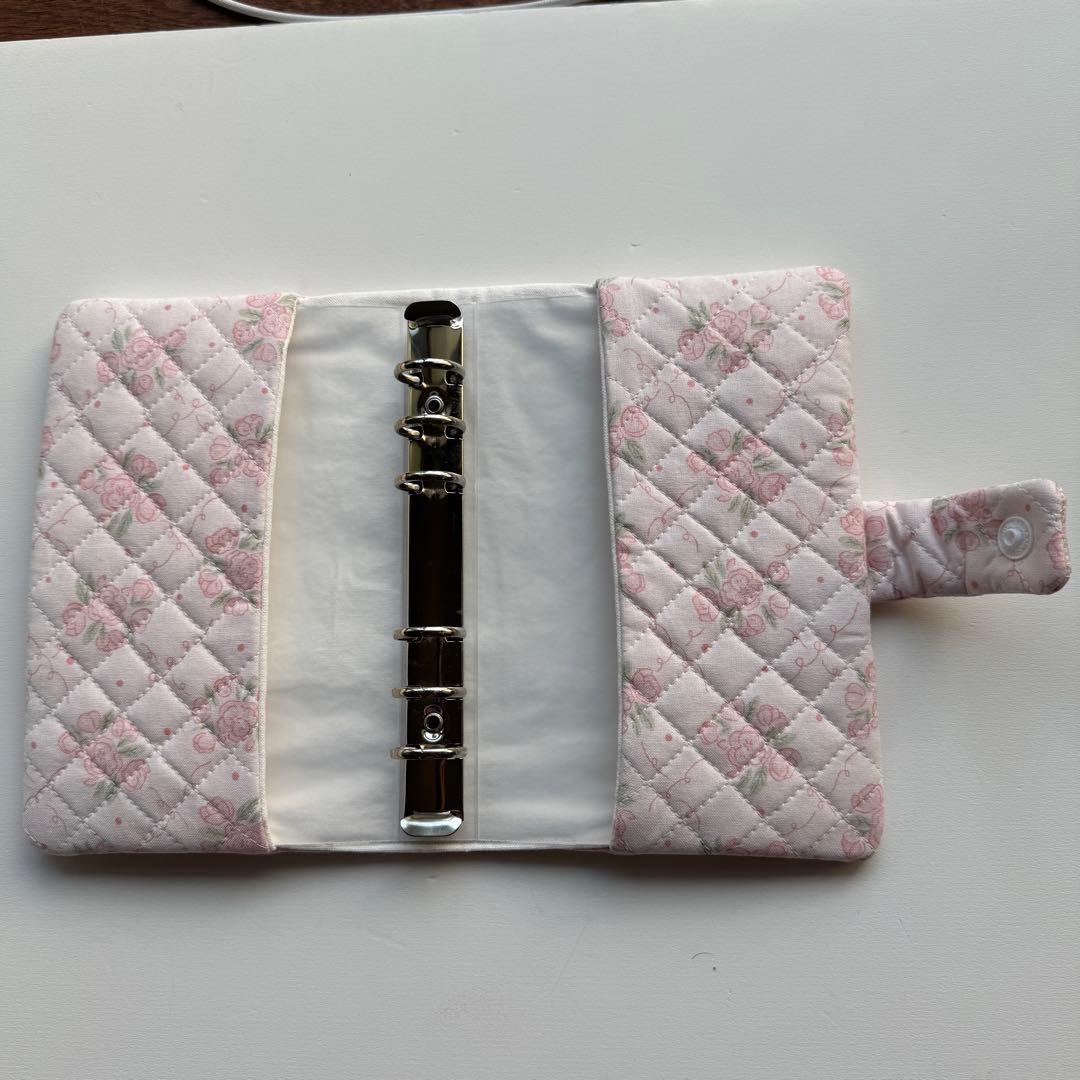 バインダーカバー　ピンク　花柄　A6 ティーコースター　韓国