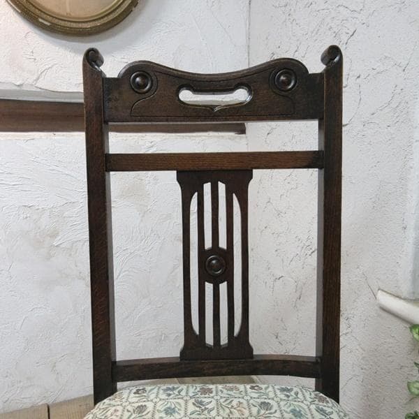 イギリス アンティーク 家具 ダイニングチェア 張りぐるみ椅子 英国 4208d