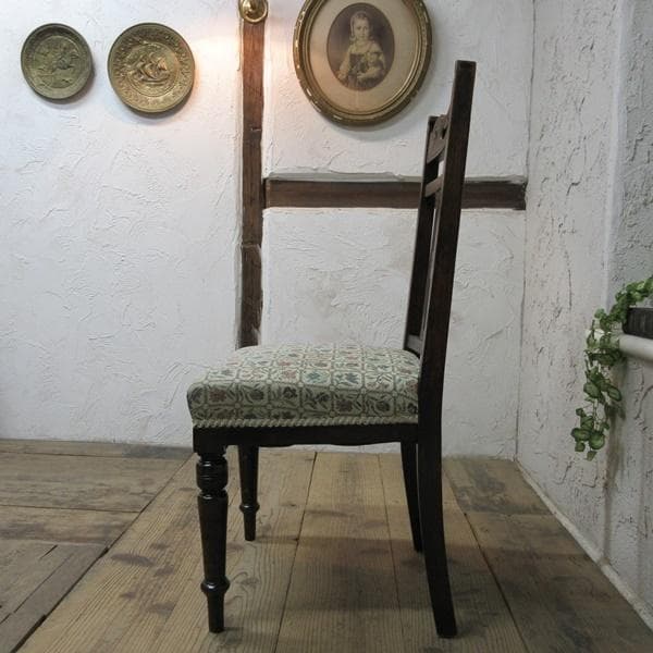 イギリス アンティーク 家具 ダイニングチェア 張りぐるみ椅子 英国 4208d