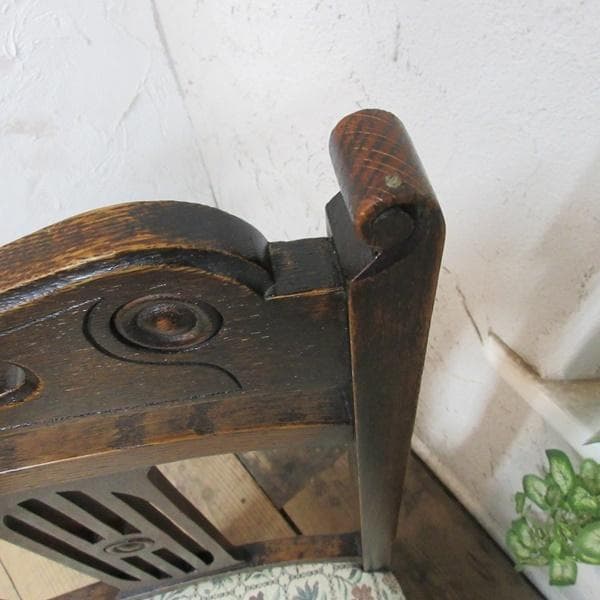 イギリス アンティーク 家具 ダイニングチェア 張りぐるみ椅子 英国 4208d