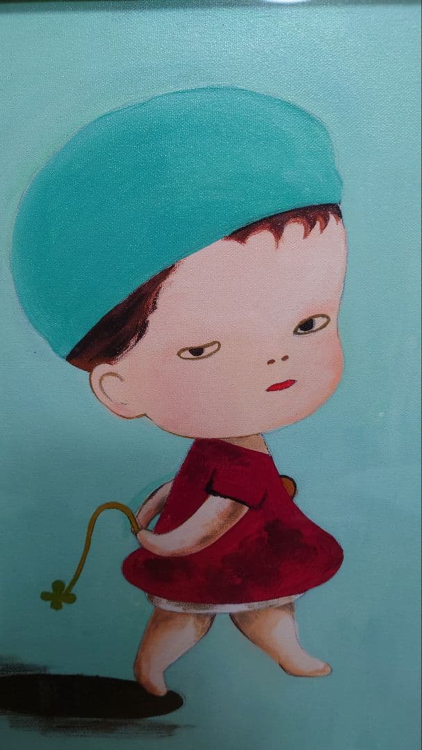 油彩画　肉筆画　作者不詳　幸運のクローバー　F6号