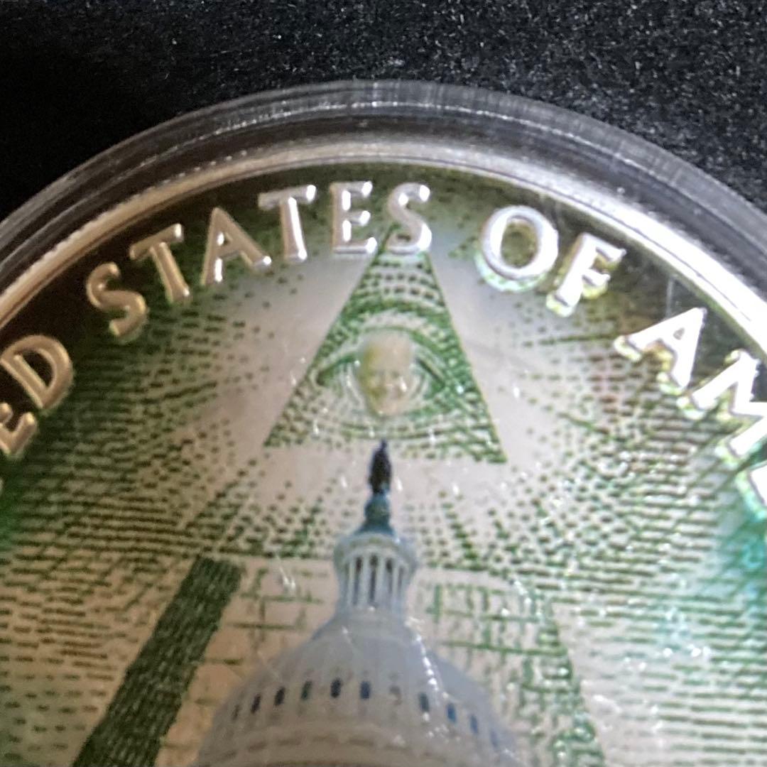 トランプ大統領　カラー銀貨　2020 ディープステート 1オンス　No.45！