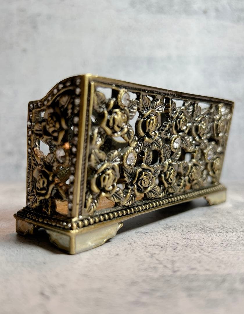 アンティーク　カードスタンド　薔薇