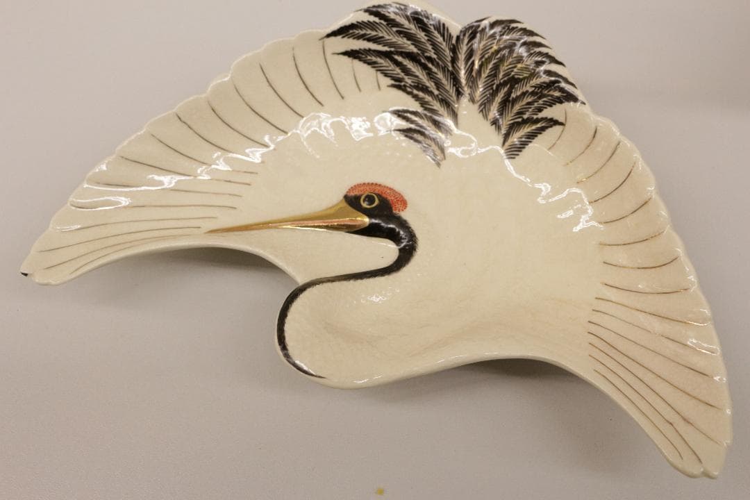 薩摩焼宗家★壽宮陶苑★鶴型伺付★５枚組★鶴の形の皿5枚