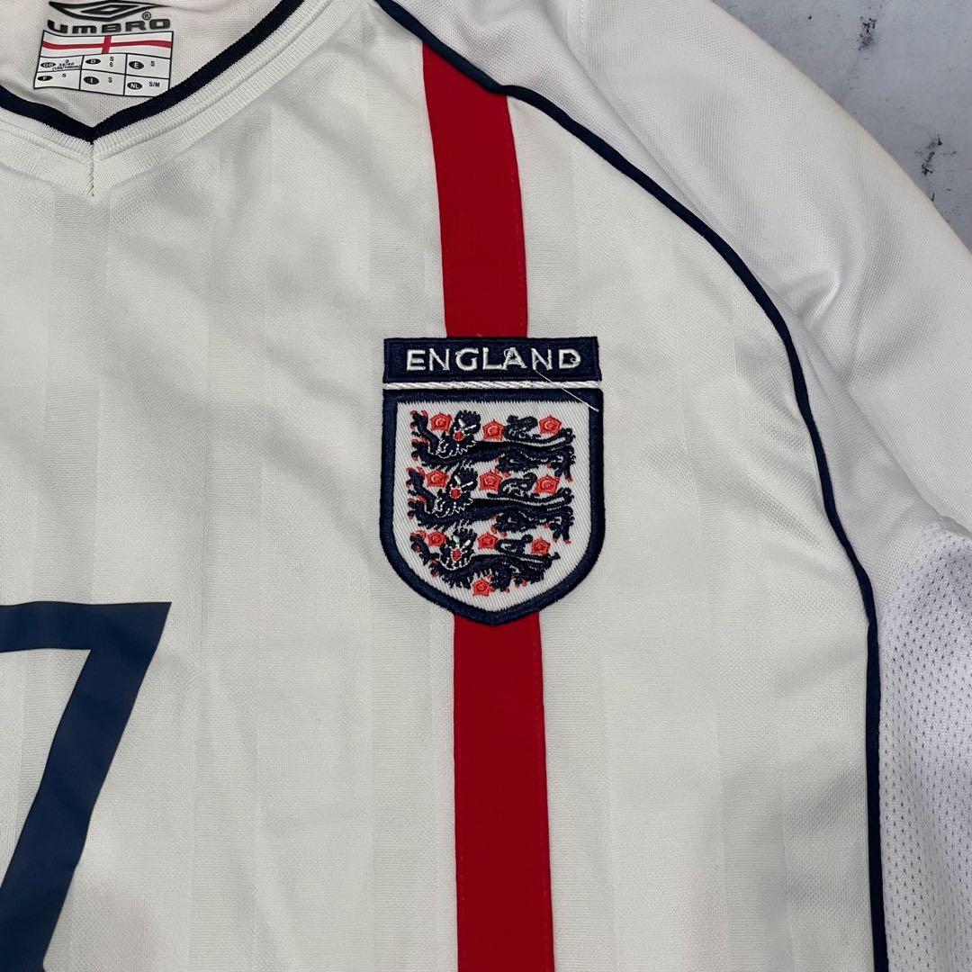 【良品】2002 イングランド代表 ホーム ユニフォーム #7 ベッカム