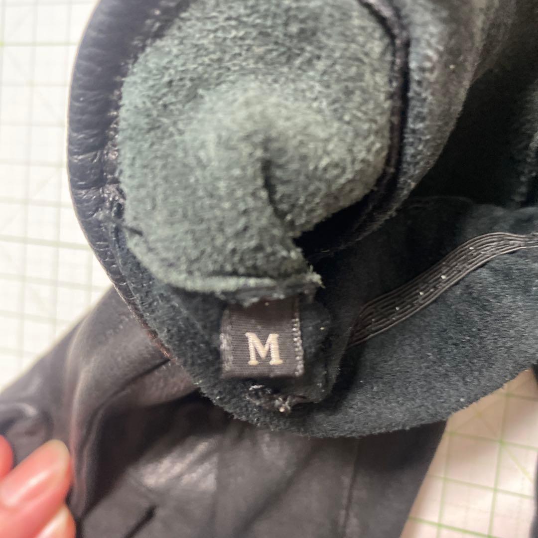 イサムカタヤマ　ブラックレザー手袋 グローブMサイズ