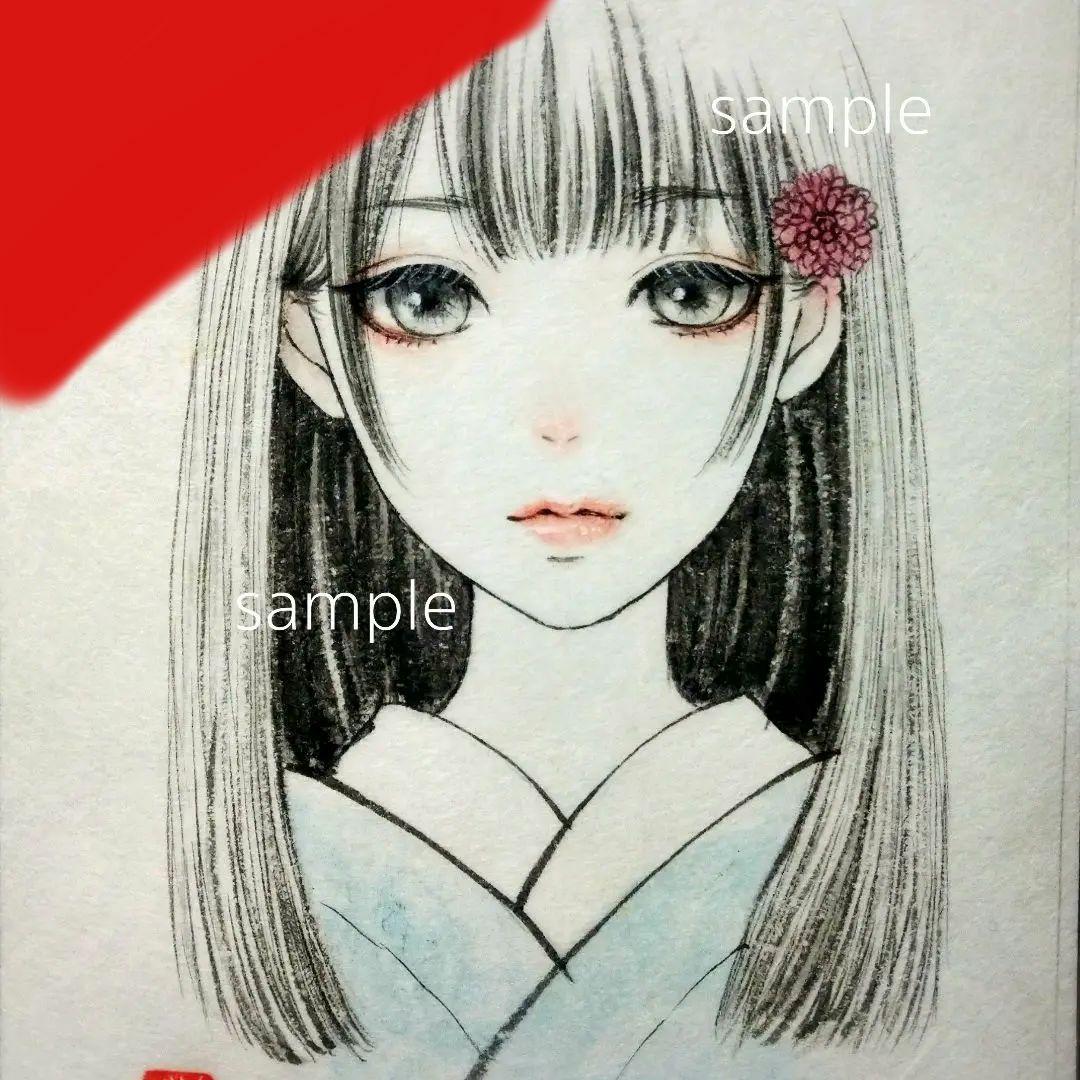 専用　絵画　日本画　水墨画　墨絵　墨彩画　人形