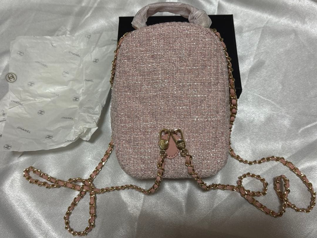 m*a様 シャネル　ノベルティ リュック ゴールド金具　ツイード　ピンク