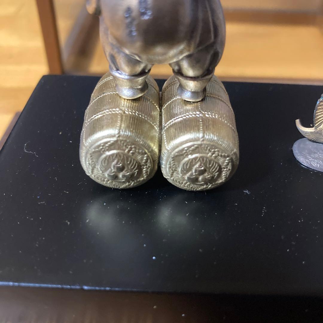 霹*！様 【縁起物・開運】大黒天　恵比寿　武比古作　純銀　工芸品　置物