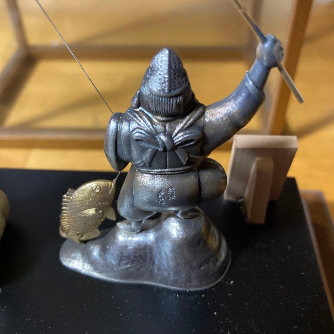 霹*！様 【縁起物・開運】大黒天　恵比寿　武比古作　純銀　工芸品　置物