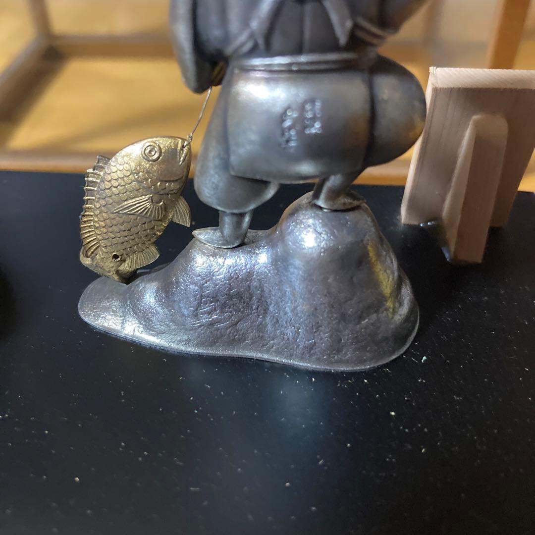 霹*！様 【縁起物・開運】大黒天　恵比寿　武比古作　純銀　工芸品　置物