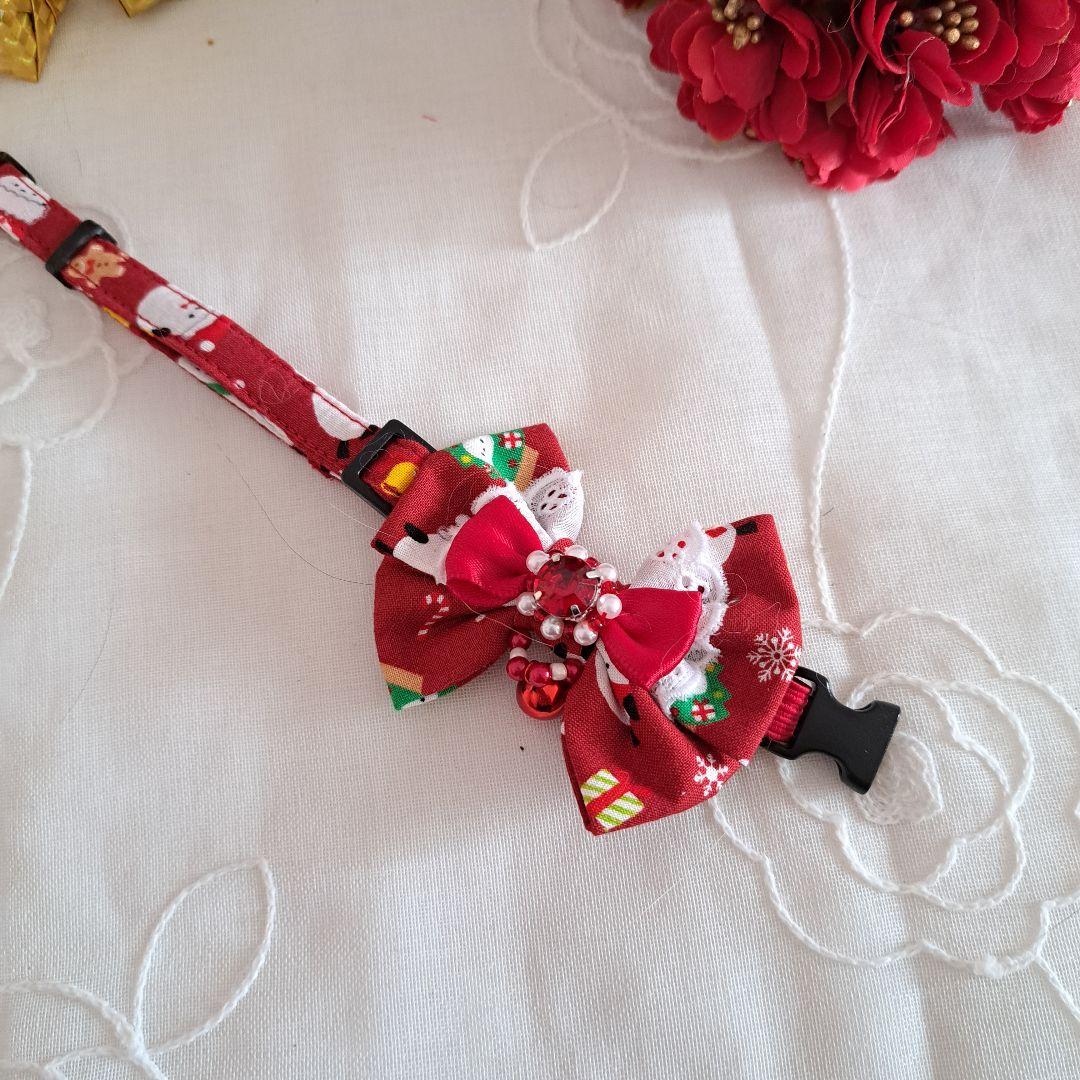 クリスマスシリーズ(赤シマナガエ)わんちゃん猫ちゃん用首輪
