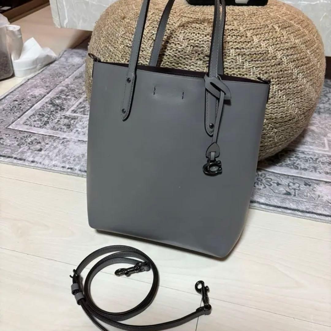 コーチ バッグ 2way グレー レザー 未使用 保管品
