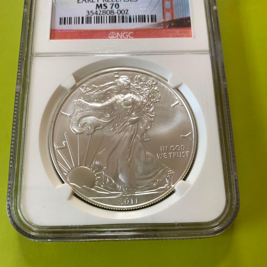 NGC鑑定済み 最高評価　MS70　2011年 アメリカ イーグル銀貨 1oz