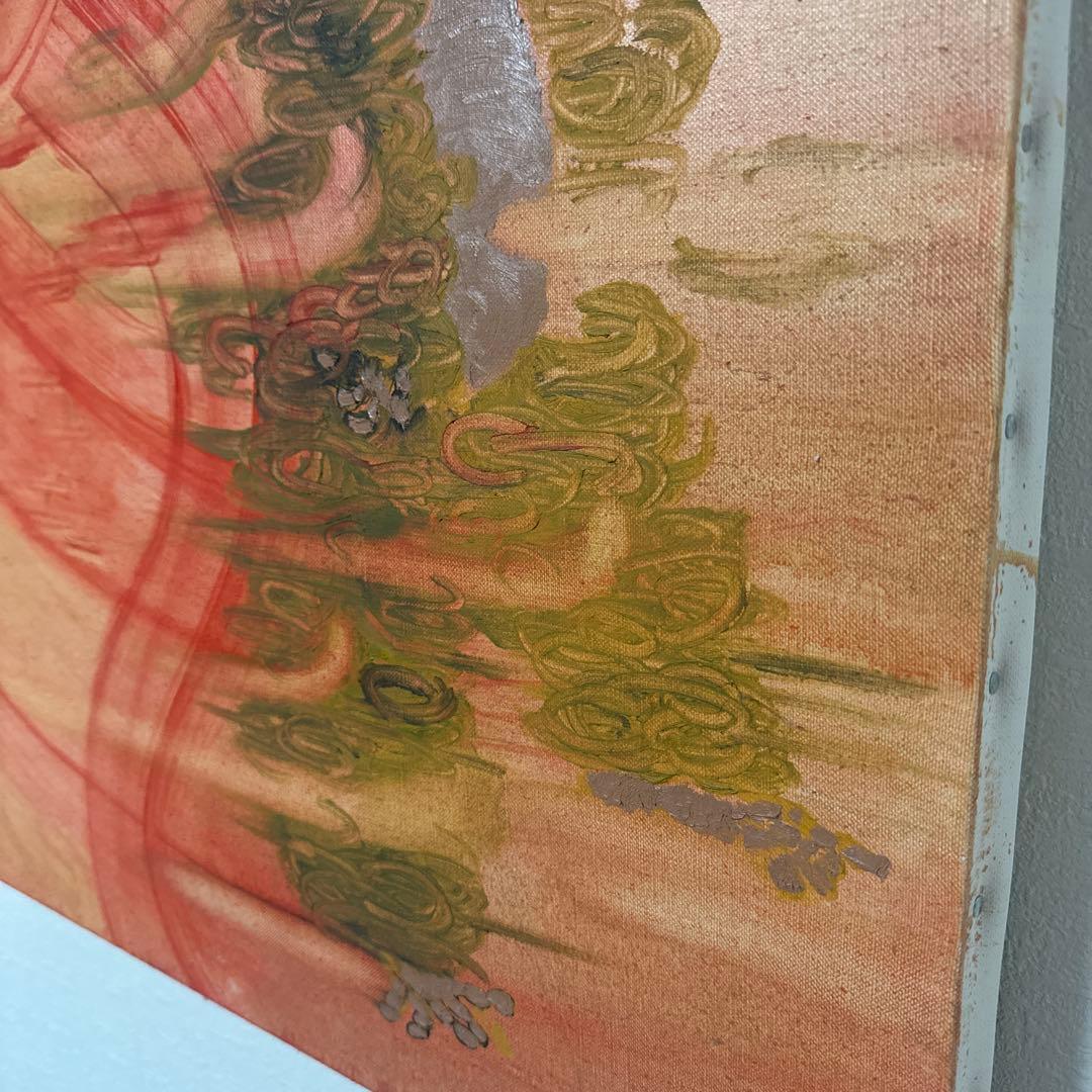 「日猿」　油絵　大作　油彩　猿　日本画