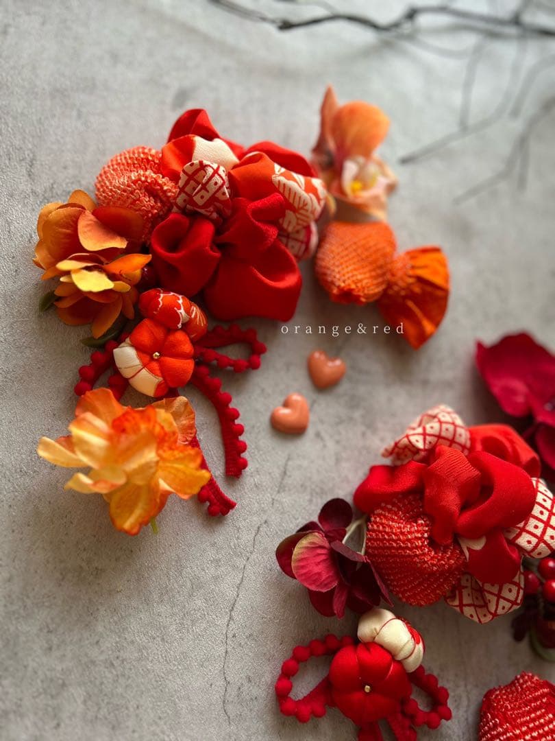 七五三　七五三髪飾り　ヘッドドレス　着物髪飾り　　双子ちゃんや姉妹set 077