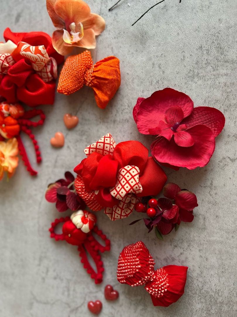 七五三　七五三髪飾り　ヘッドドレス　着物髪飾り　　双子ちゃんや姉妹set 077