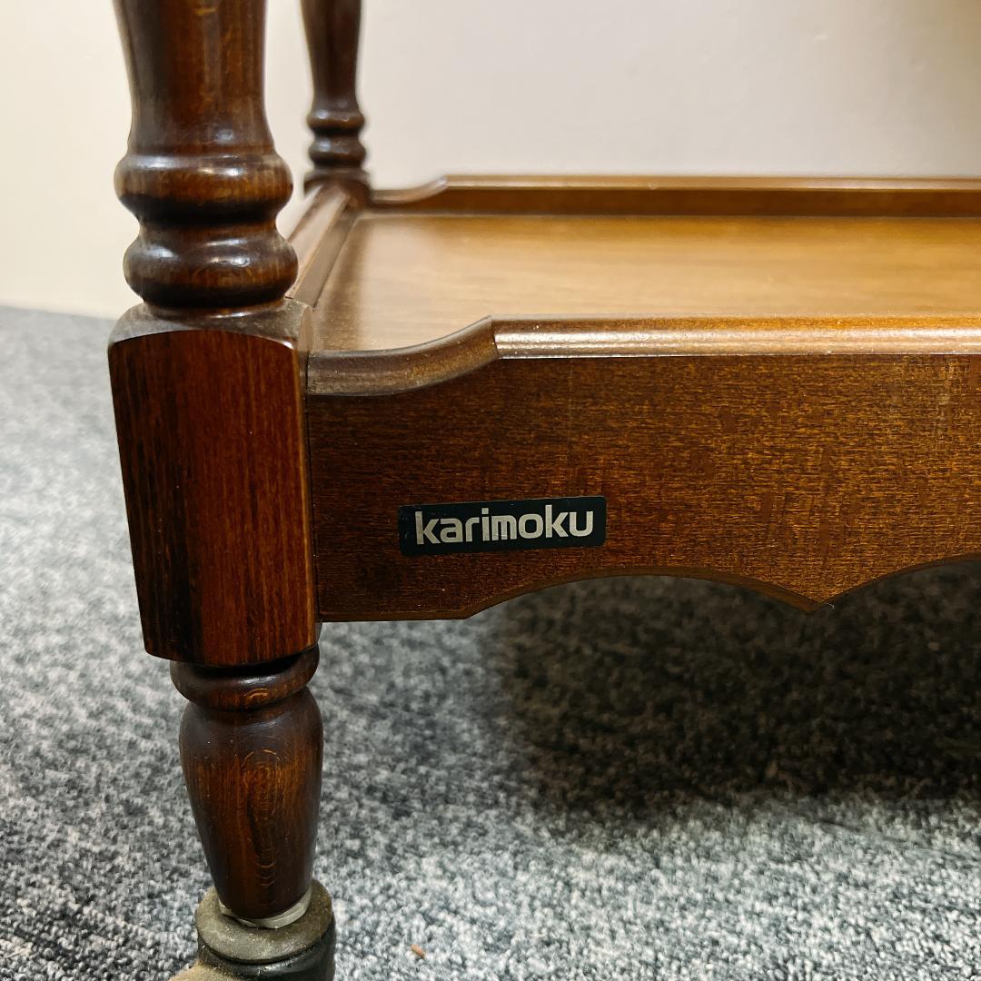 稀少 オールド カリモク ワゴン キッチンワゴン テーブル キャスター付