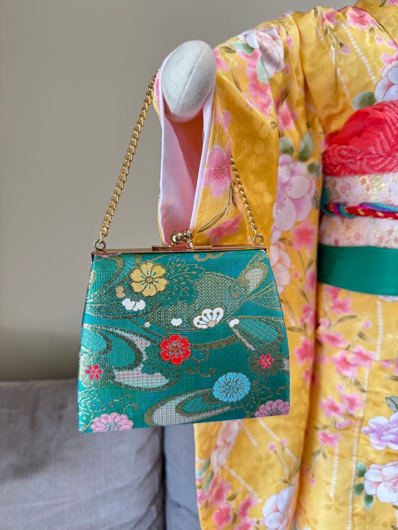 7歳七五三セット　黄色系着物　草履バッグ付き