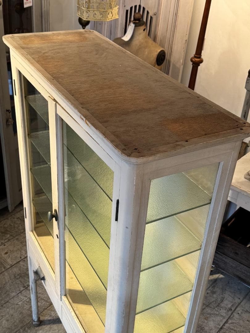 ケビント ドクターキャビネット ガラスショーケース アンティーク 医療棚 レトロ