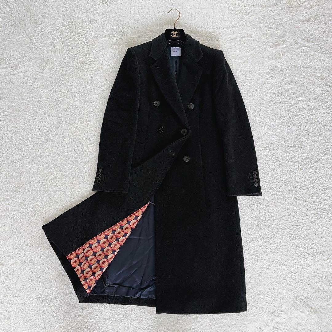 希少✨【ポールスミス】カシミヤ混ウールダブルチェスターロングコート ブラック38