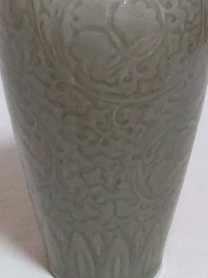 中国美術　古物　骨董　揚州窯　甁　唐草文　写し