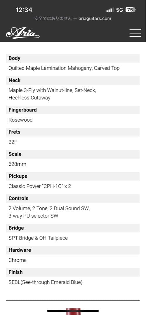 美品❗️　シースルーエメラルドブルー　希少　アリアプロ2 PE-480