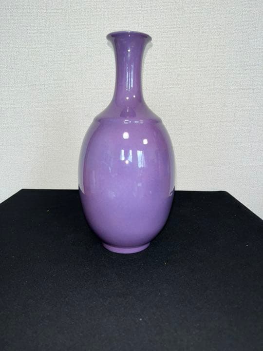 人間国宝 吉田美統 釉裏金彩 芙蓉文 花瓶 本物保証　Y16