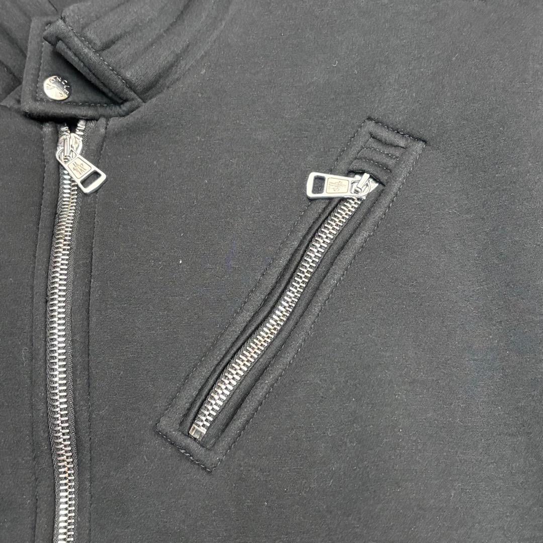 （美品）MONCLER　黒　シングルライダースジャケット 　L