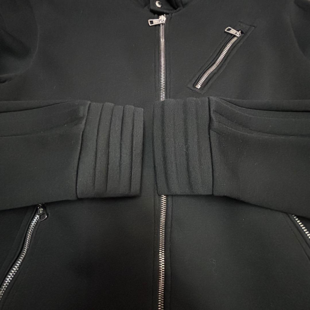 （美品）MONCLER　黒　シングルライダースジャケット 　L