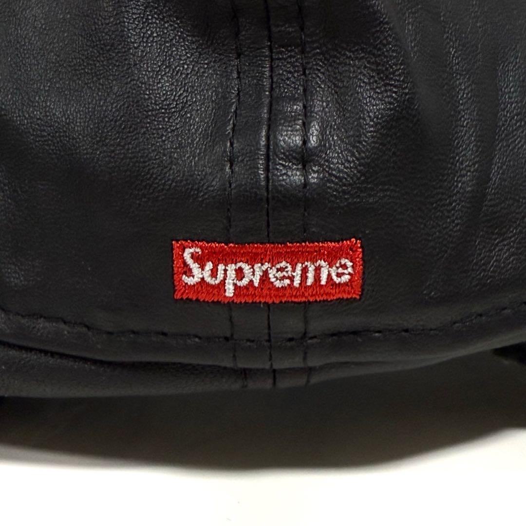 Supreme New Era レザー耳当てキャップ ボックスロゴ 7 1/2
