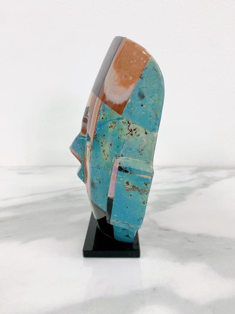 ＊メキシコ雑貨　仮面の置物　陶器　石仮面